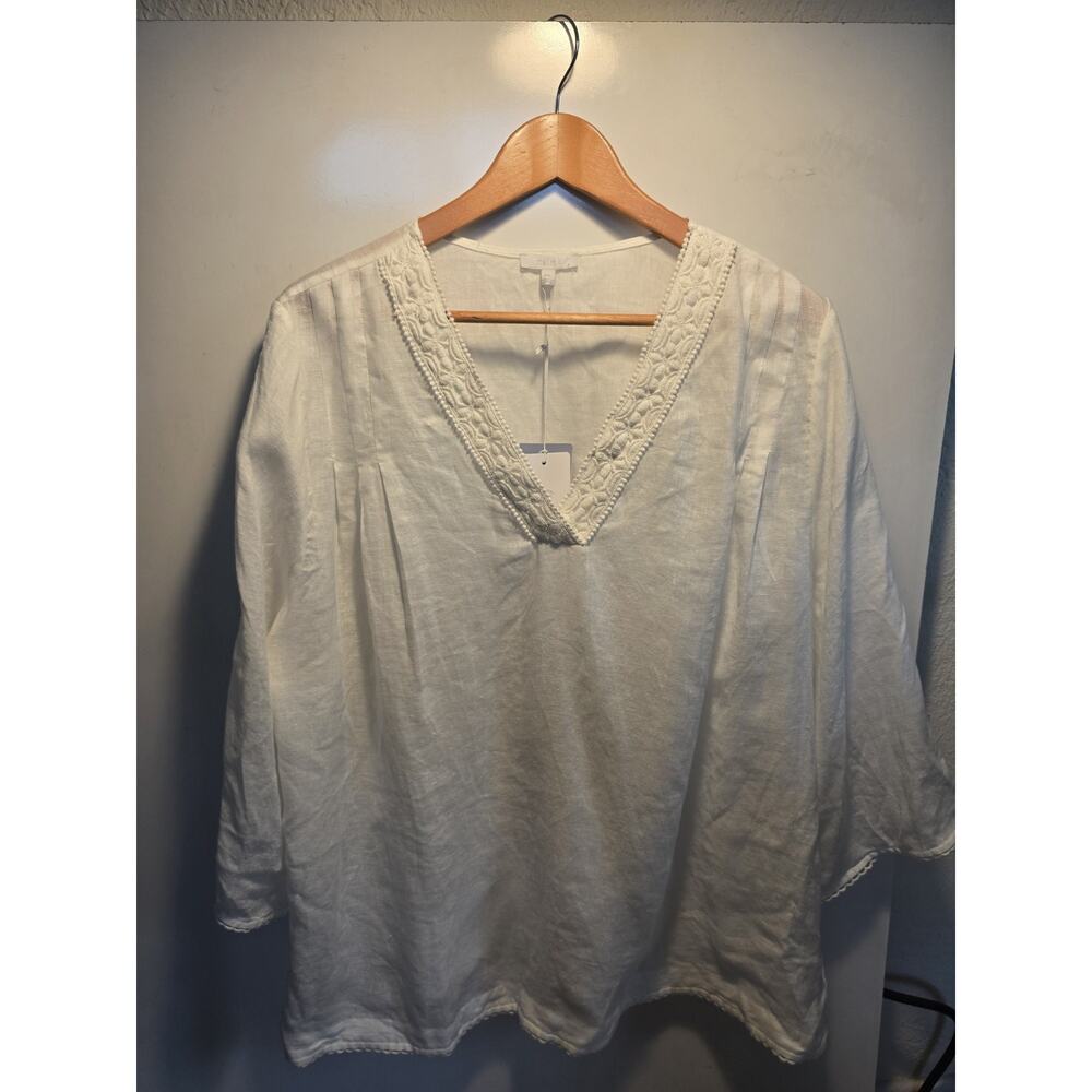 NWT Johnny Was Calme Split V Neck with Sleeve Slits top boho, Size XXL peasant